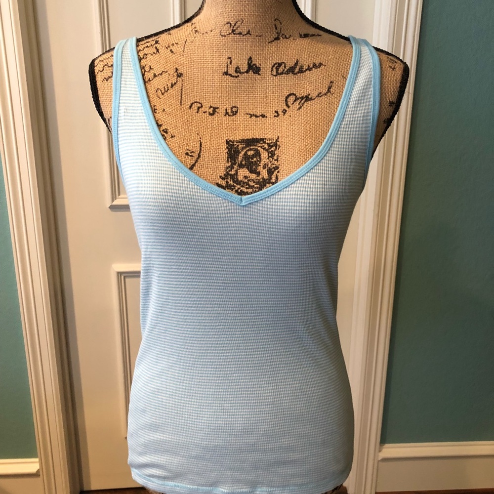 Old Navy Light Blue Striped Tank Top Size M